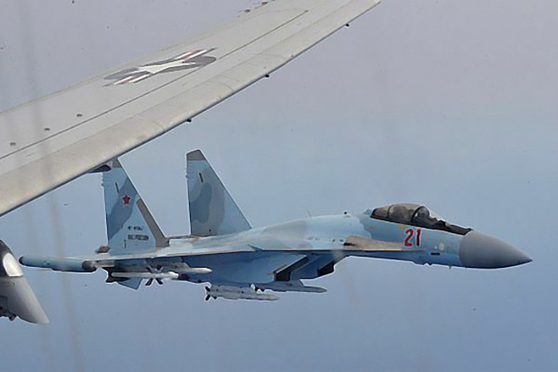 Caças Su-35 Flanker russos baseados na Síria interceptam P-8 dos EUA sobre o Mediterrâneo
Foto: US Navy