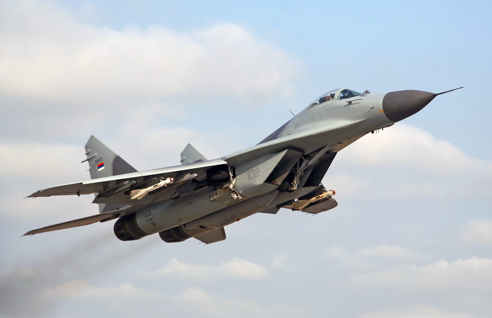 MiG-29UB da Sérvia. Foto: Krasimir Grozev