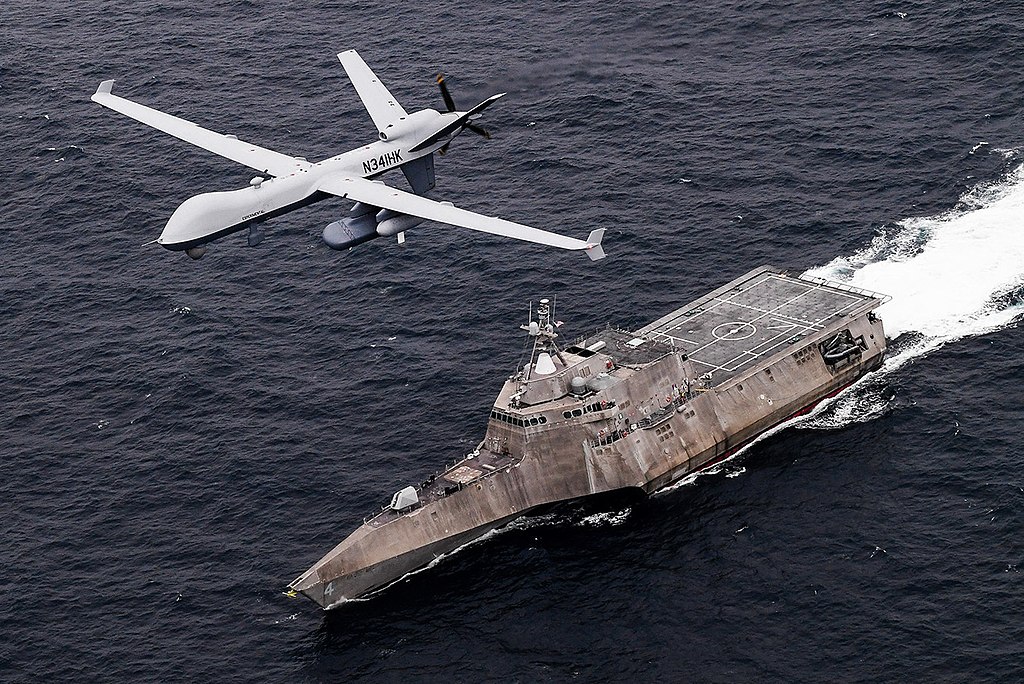 MQ-9 da USAF durante operações com a US Navy, em 2021. Foto: Shannon Renfroe
