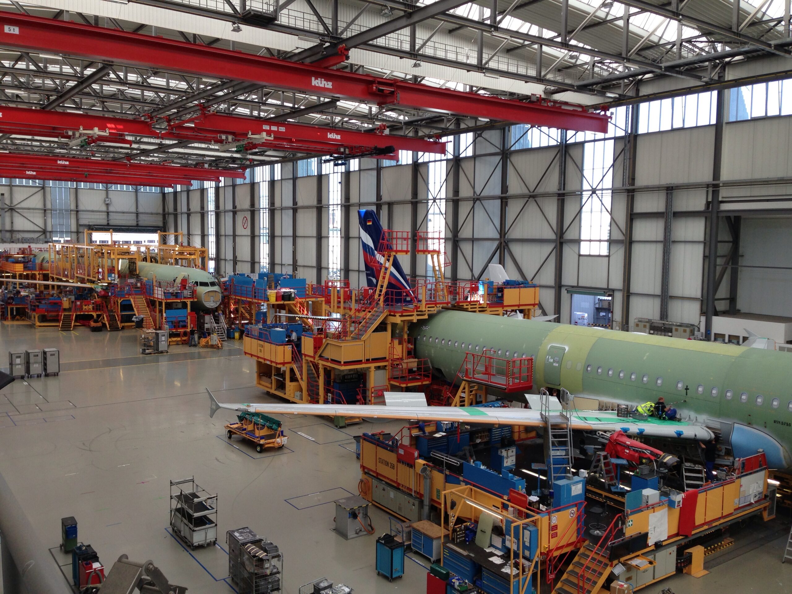 Linha de montagem do Airbus A321 em Hamburg-Finkenwerder, na Alemanha