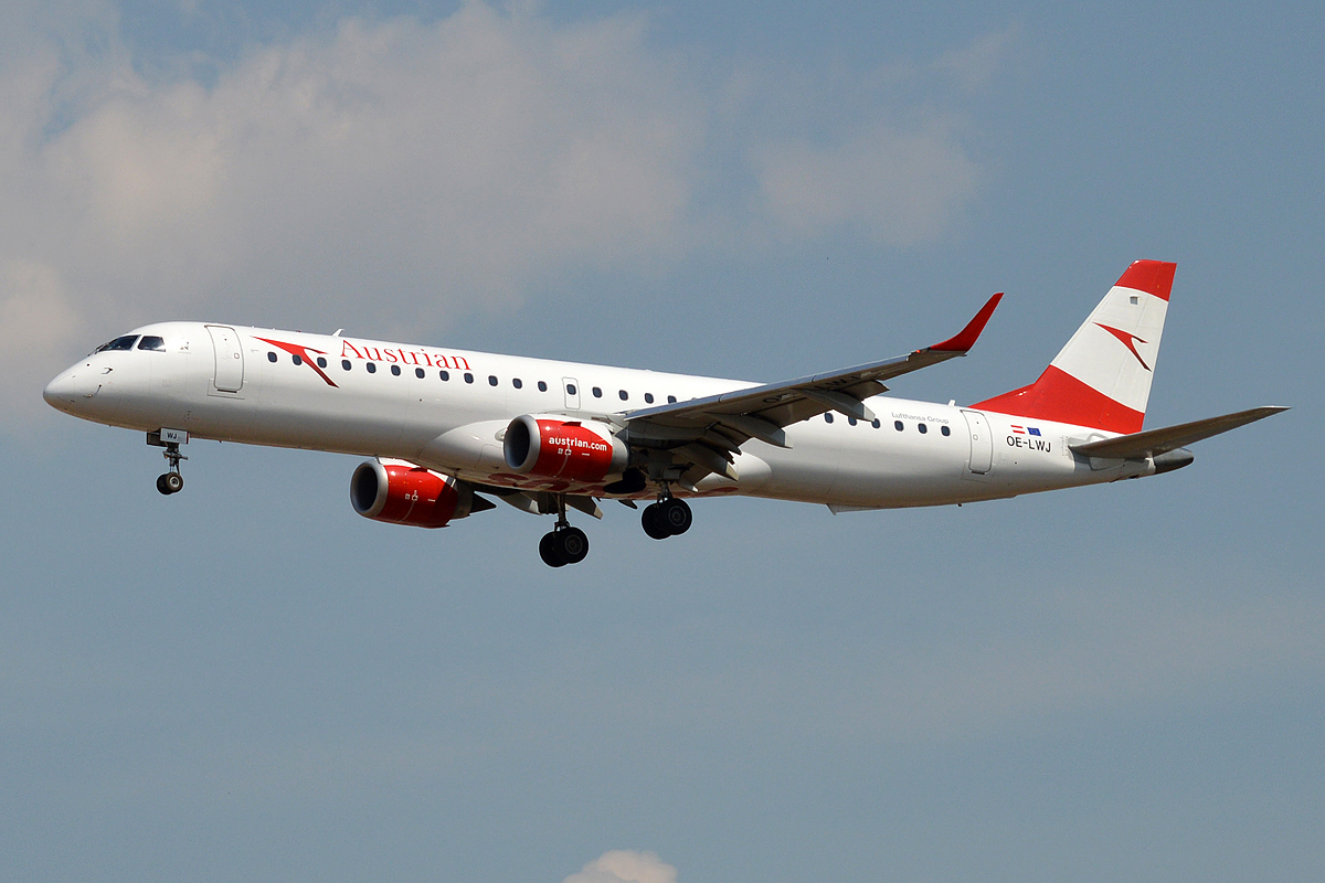 Embraer ERJ-195LR da Austrian Airlines. Foto: Anna Zvereva