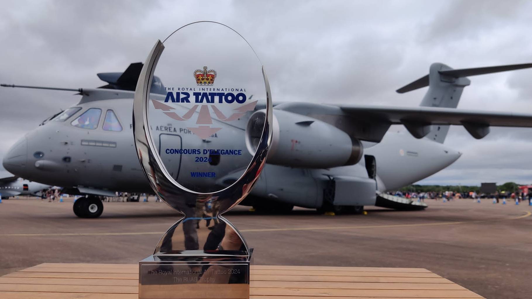 KC-390 com premiação na RIAT 2024. Foto: Força Aérea Portuguesa