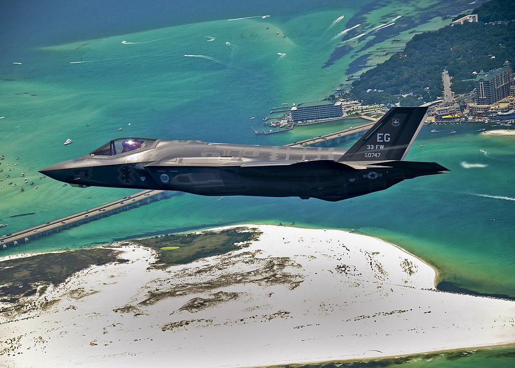 F-35A em voo na Flórida. Foto: Joely Santiago