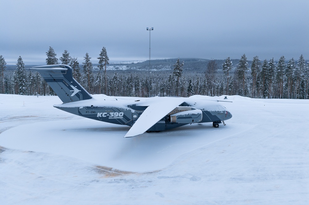 KC-390 na Suécia. Foto: Erik Nilsson