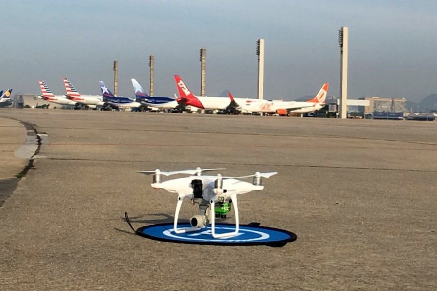 Drone utilizado na vistoria. Foto: RioGaleao