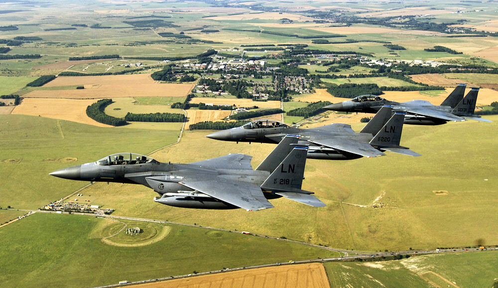 Caças F-15 da Base de Lakenheath
Foto: USAF