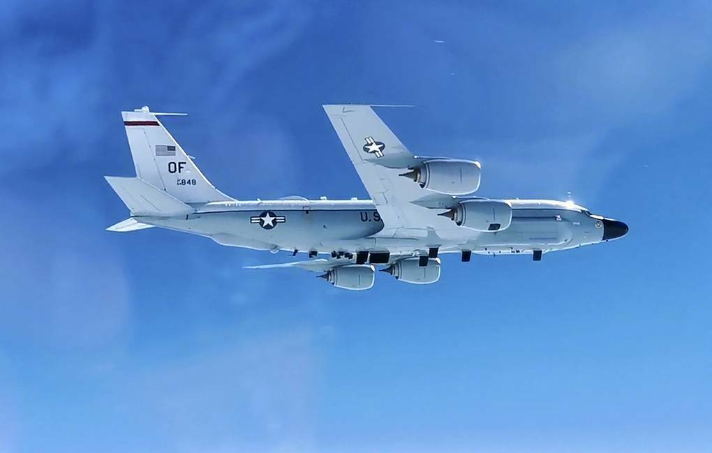 RC-135 da USF interceptado por caças russos MiG-31
Foto: Ministério da Defesa da Rússia