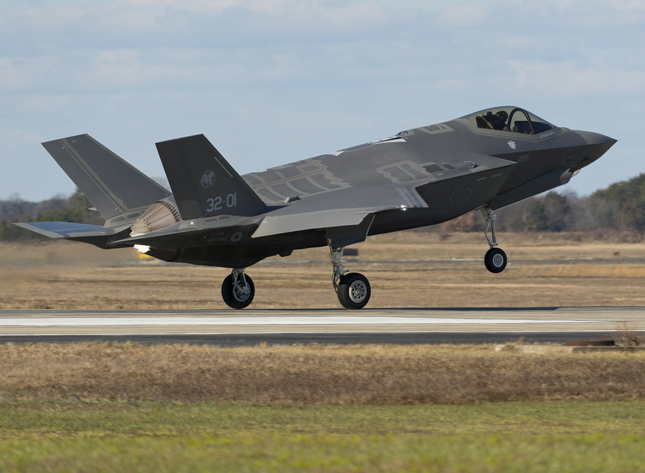 F-35A da Itália durante testes nos EUA. Foto: Aeronautica Militare
