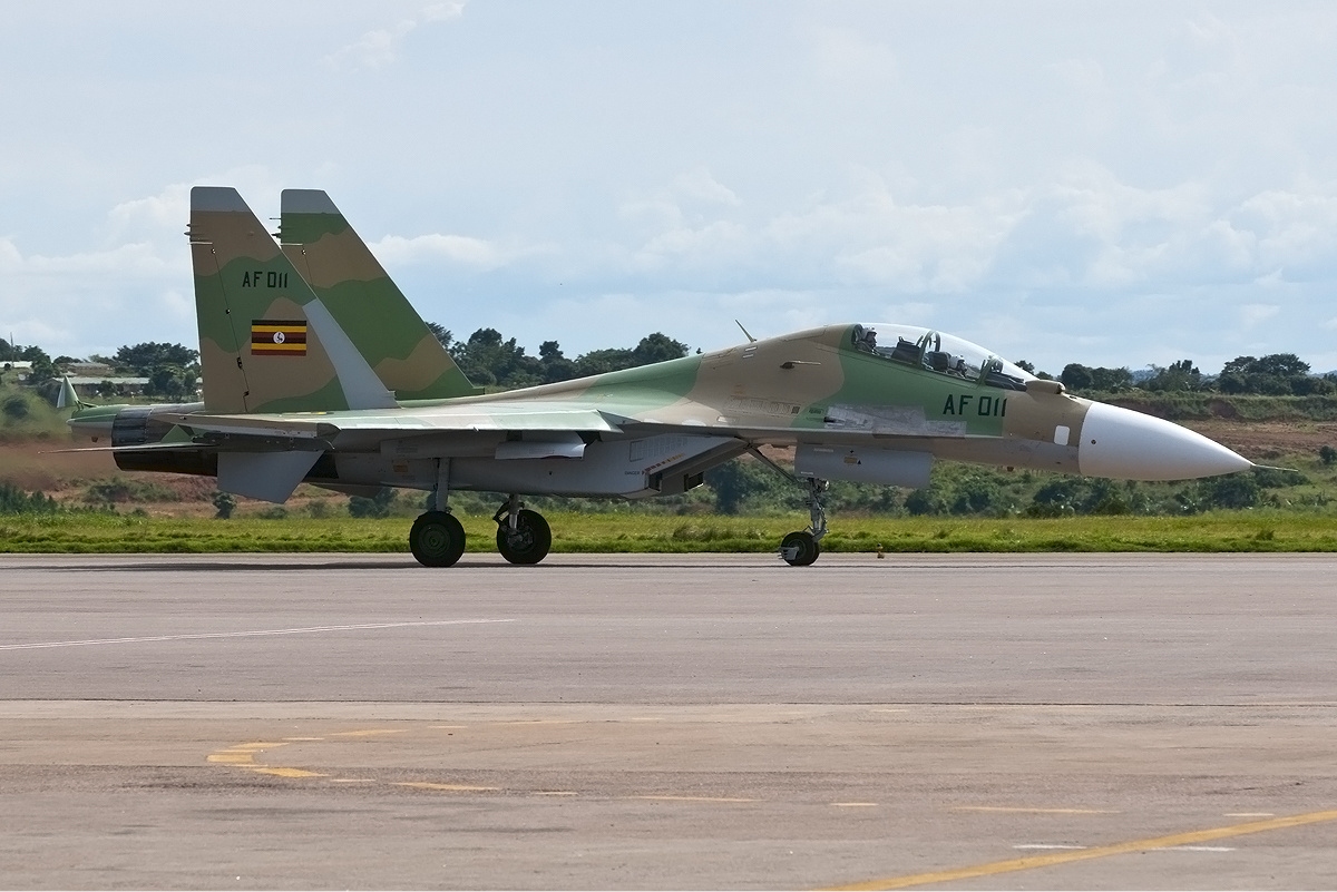 Su-30 Flanker da Força Aérea de Uganda. Foto: Melting Tarmac Images