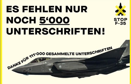 120 mil suíços aderem a abaixo-assinado contra a compra do F-35