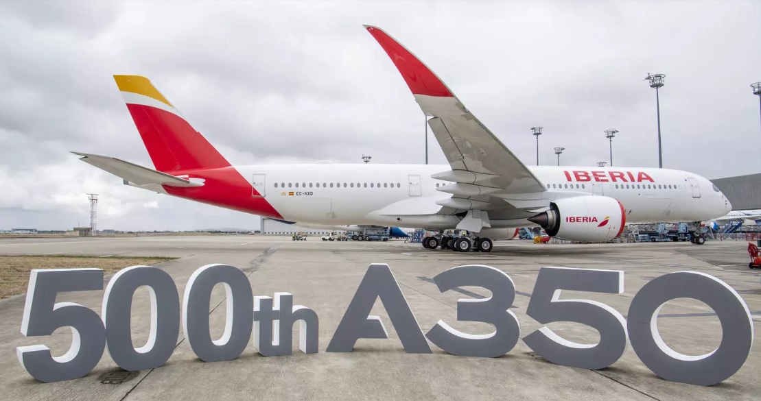 Airbus entrega o 500º A350