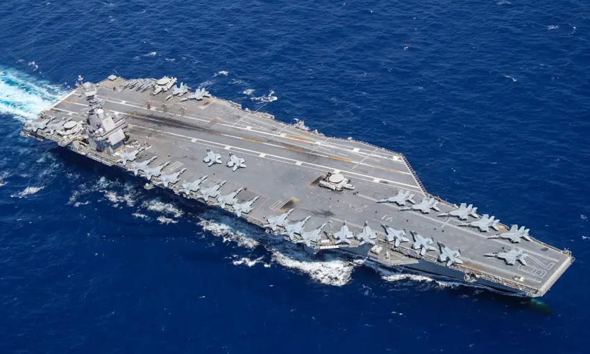 USS Gerald Ford em testes. Foto: US Navy