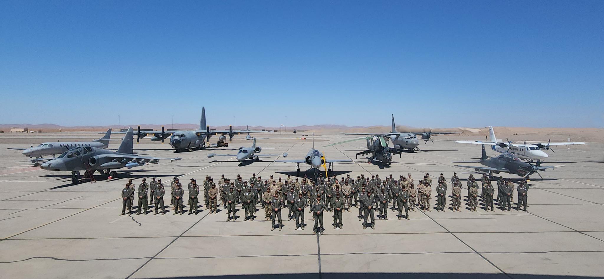 Exercício do Peru mostrou força do país durante treinamento realizado pelo Chile. Foto: Fuerza Aérea del Perú