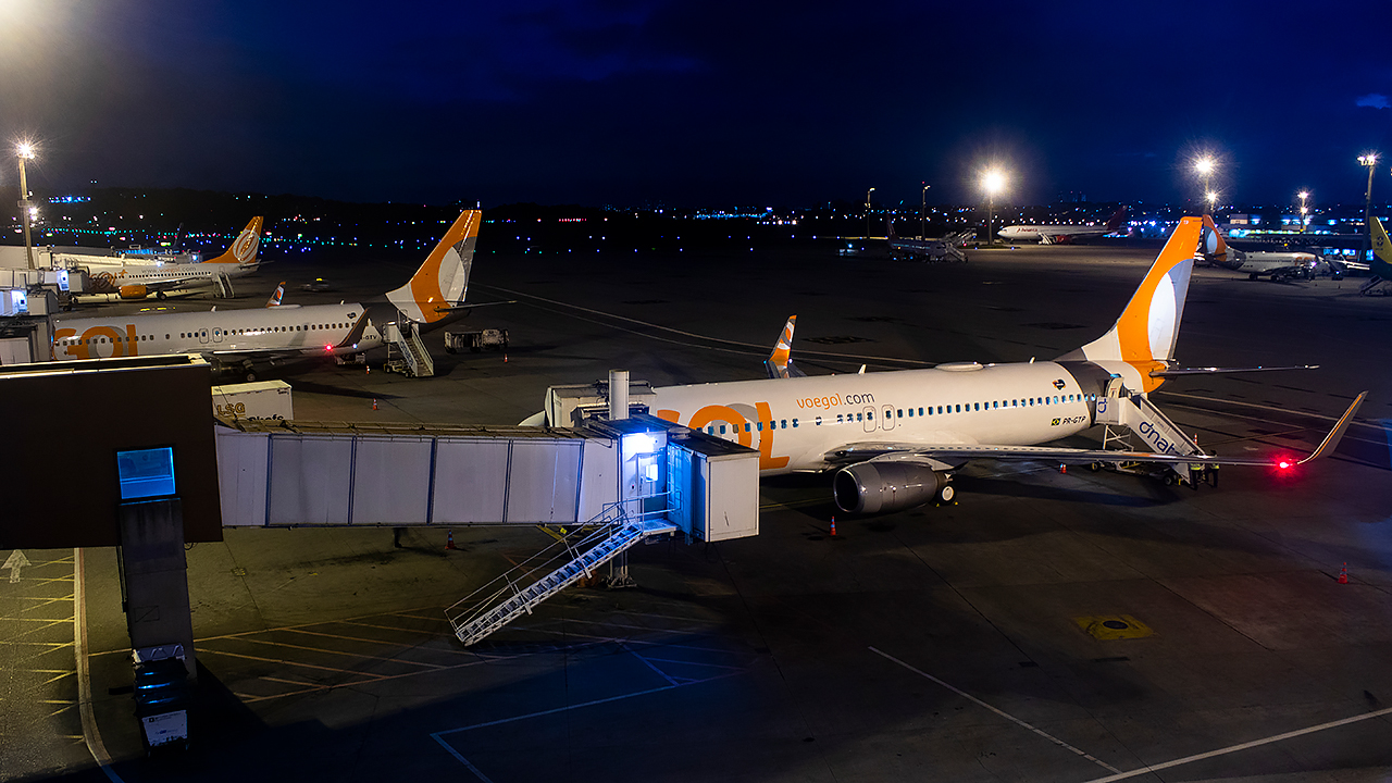 Aeronaves da GOL no Aeroporto de Guarulhos. Foto: Ariadne Barroso/Revista Asas