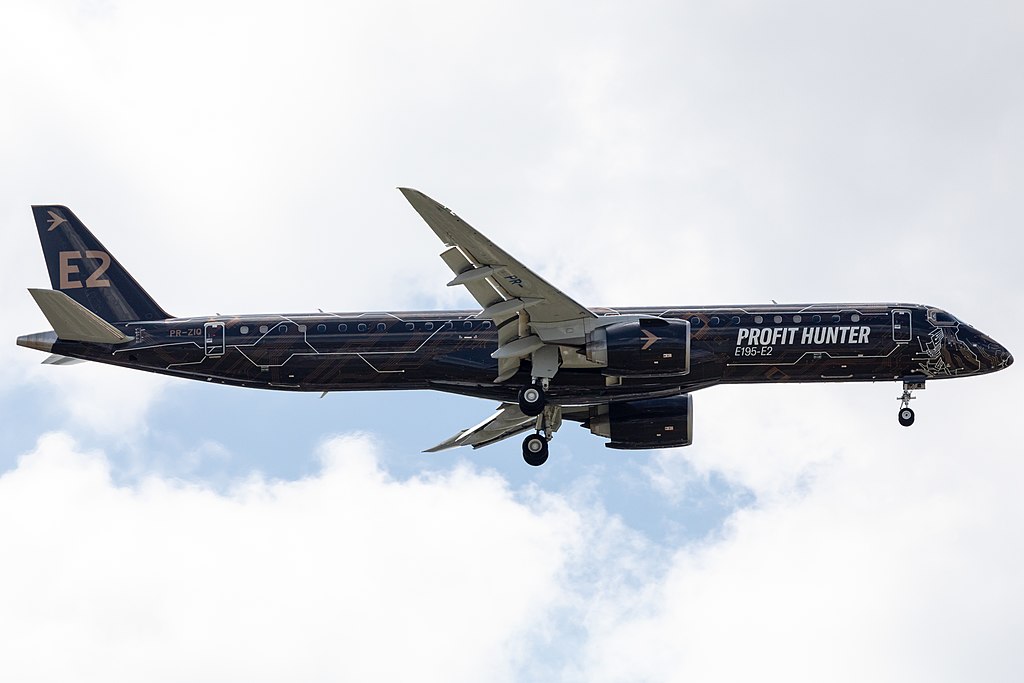 O E195-E2 tem se destacado entre os aviões comerciais da Embraer. Foto: Matti Blume