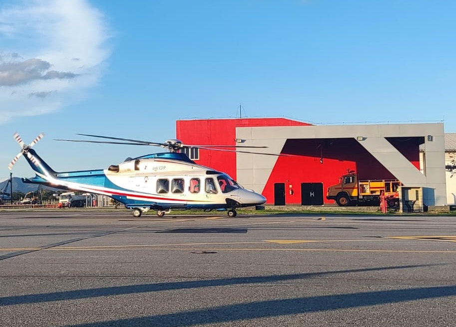 Base da Líder inaugurada em Maricá com novo helicóptero. Foto: Líder Aviação