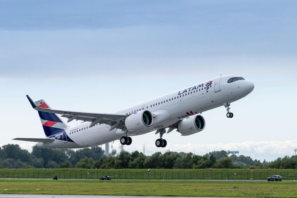 LATAM encerrou 2023 com com sete A321neo, a maior frota do modelo no Brasil. Foto: Airbus