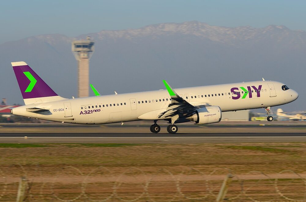 A321neo da Sky em Santiago. Foto: Maurice Becker
