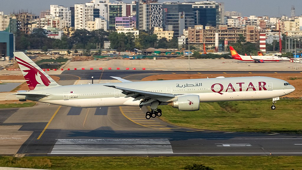 Boeing 777 da Qatar Airways. Foto: Md Shaifuzzaman Ayon