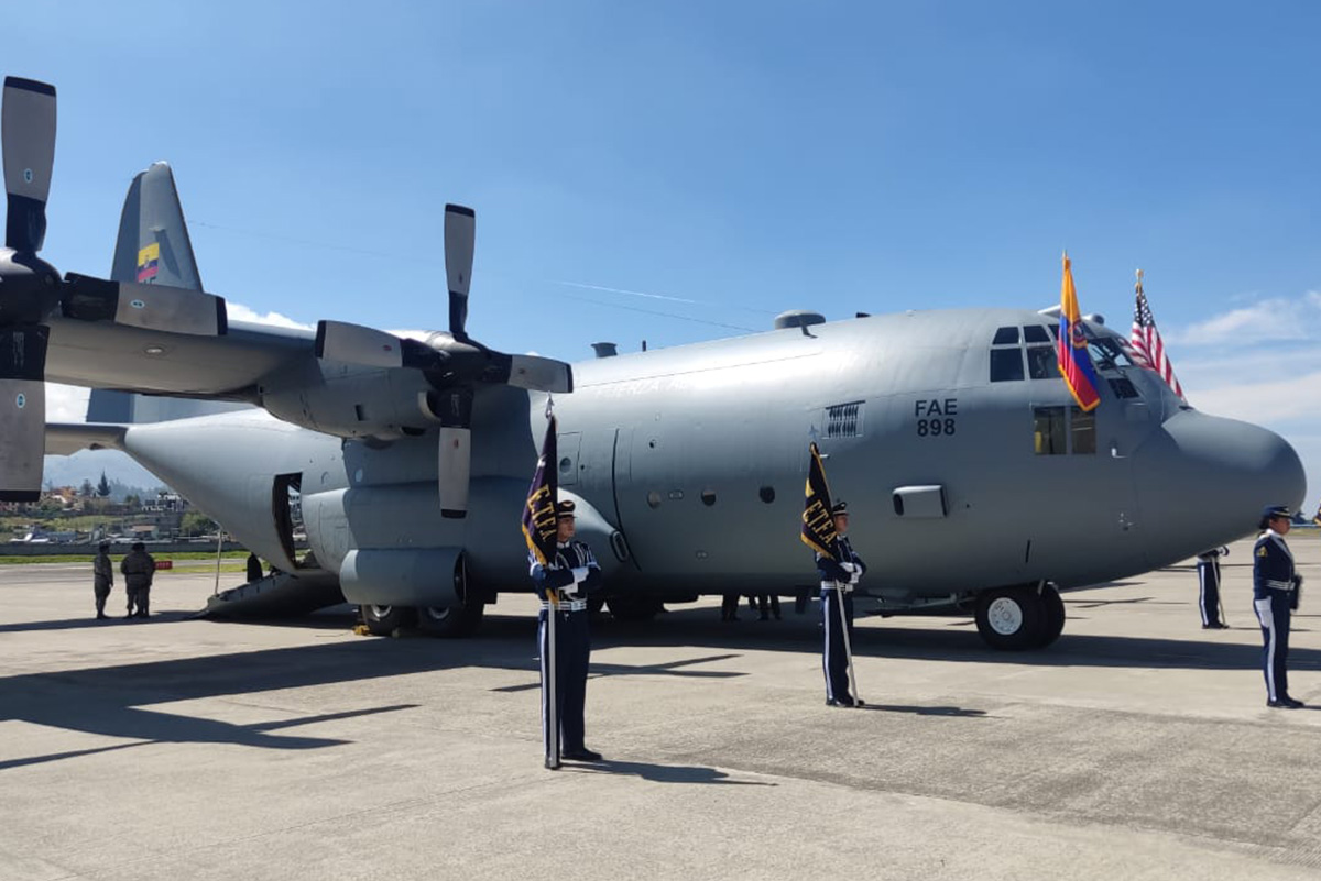 C-130H doado pelos EUA. Foto: Fuerza Aerea Ecuatoriana