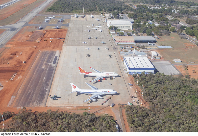 Pátio da Base Aérea de Brasília durante conferência dos BRICS