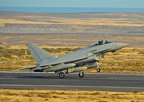 Eurofighter Tyhphoon em operação nas Malvinas. Foto: David Parnham
