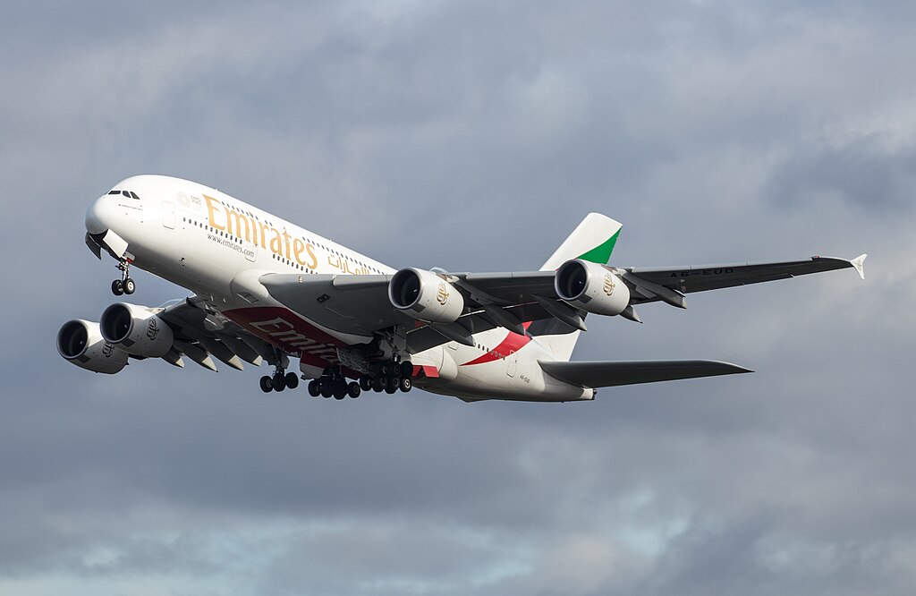 Airbus A380 da Emirates. Foto: Steve Lynes