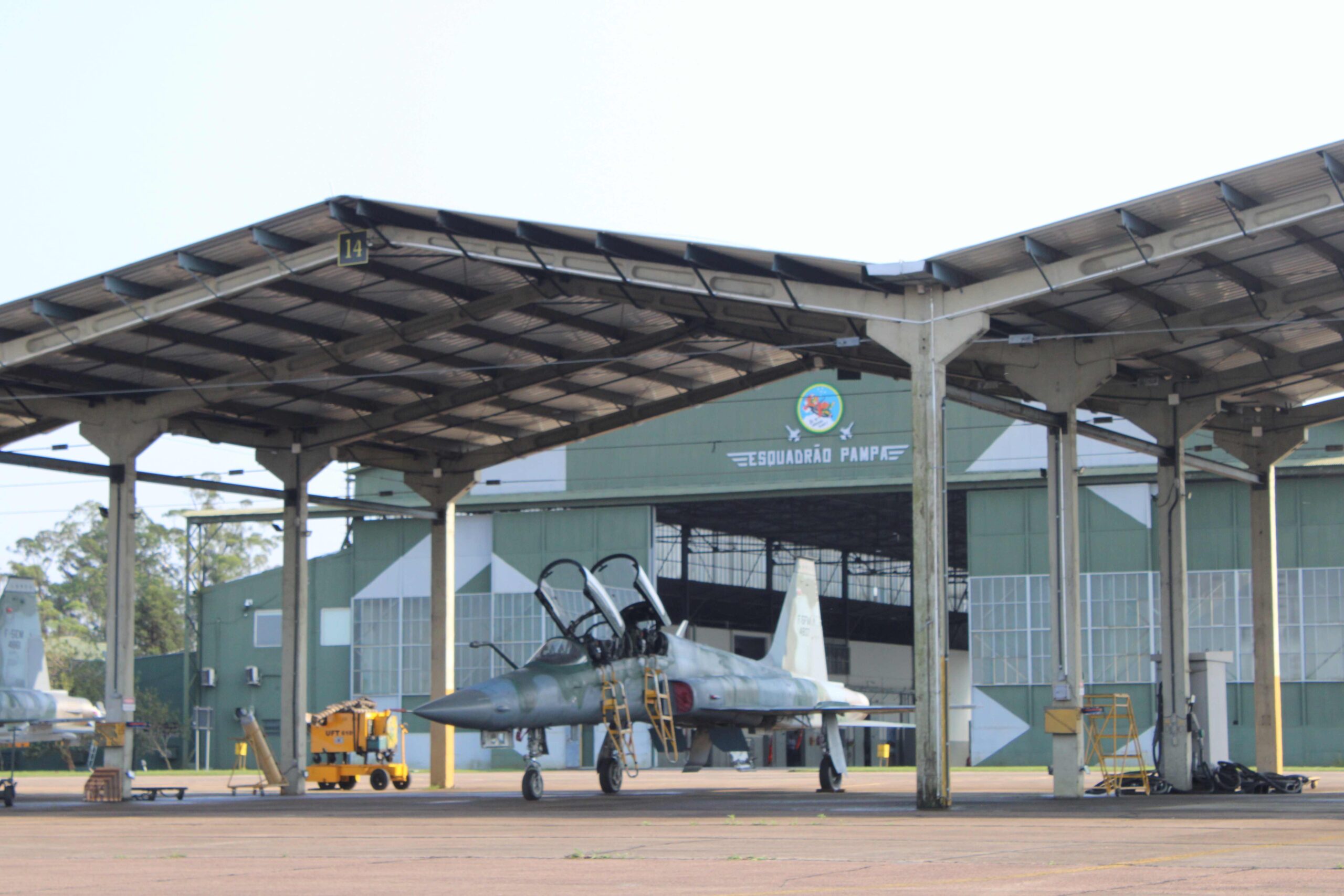 Caça F-5FM durante teste de validação do Link-BR2. Foto: AEL Sistemas
