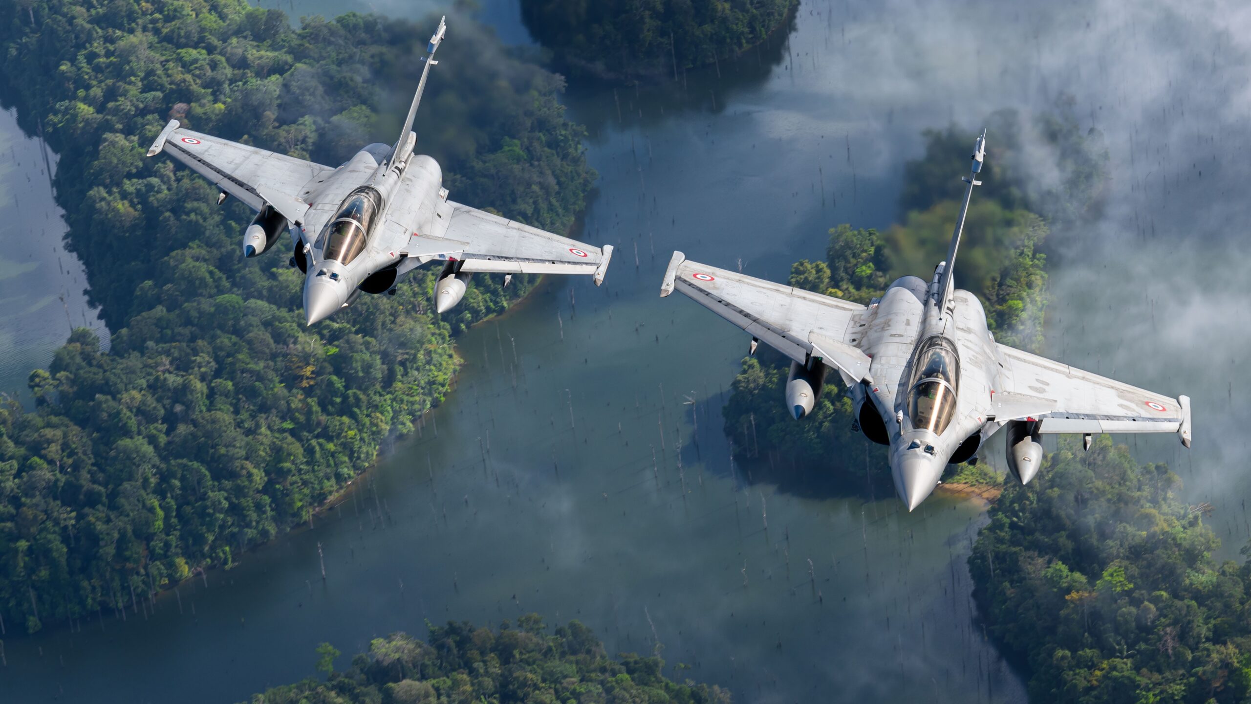 Caças Rafale durante operação na Guiana Francesa, em 2024. Foto: Armée de l'Air