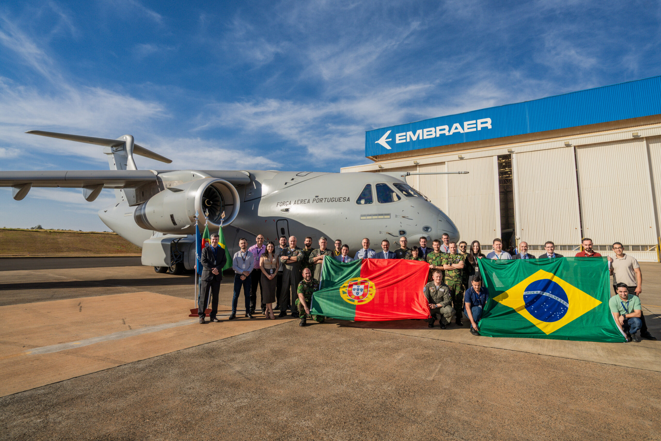 Entrega do terceiro KC-390 de Portugal. Foto: Claudio Capucho/Embraer