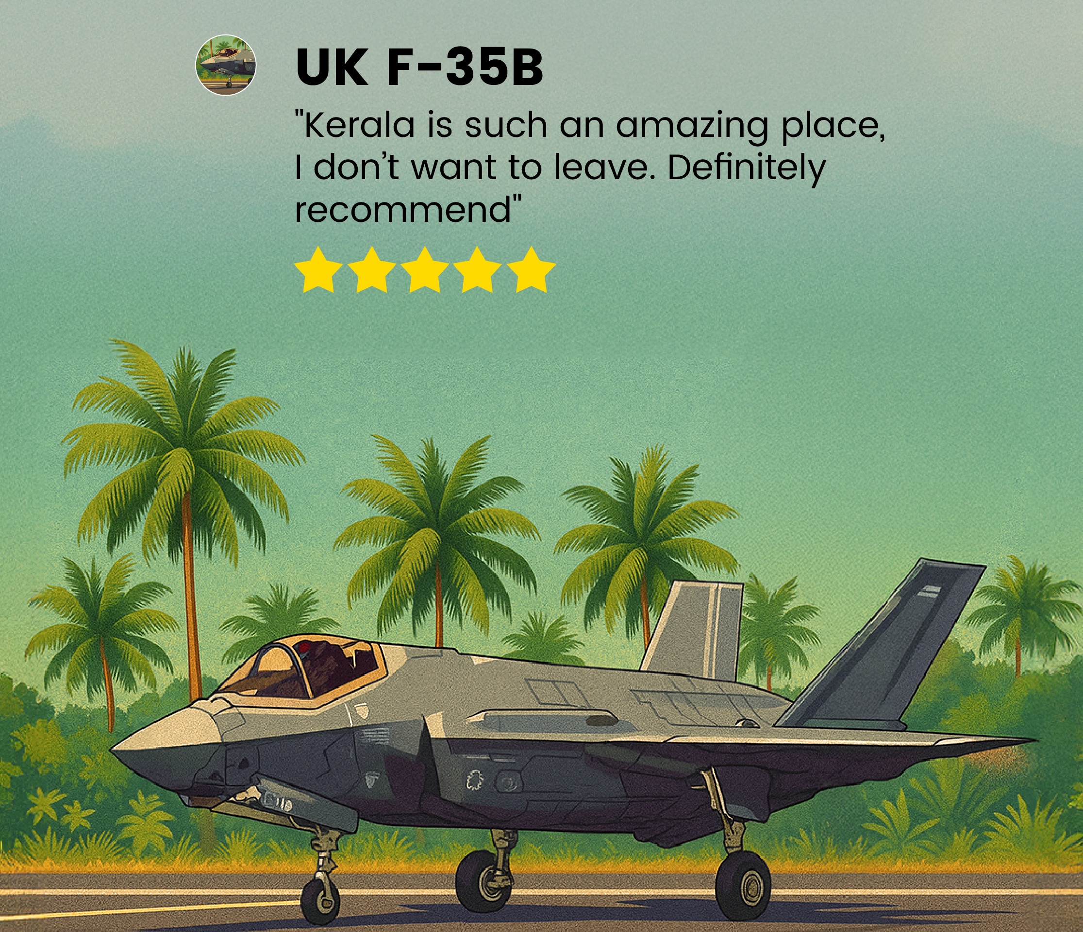F-35 britânico vira piada na Índia
