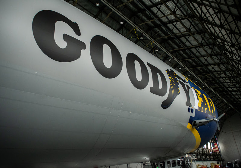 In celebration of the Goodyear Blimp’s 100th anniversary this year, Wingfoot One will fly with an entirely new look inspired by Goodyear’s very first branded blimp Pilgrim.