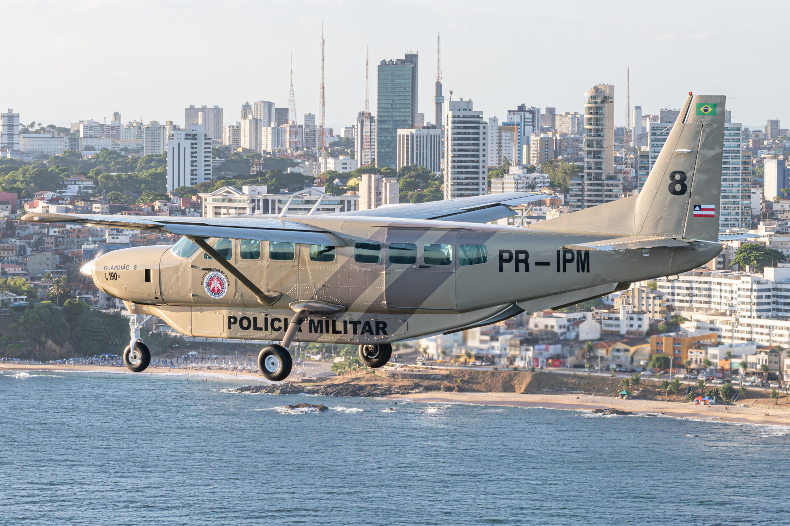 Aeronave da Policia Militar da Bahia. Foto: Bira Dinniz