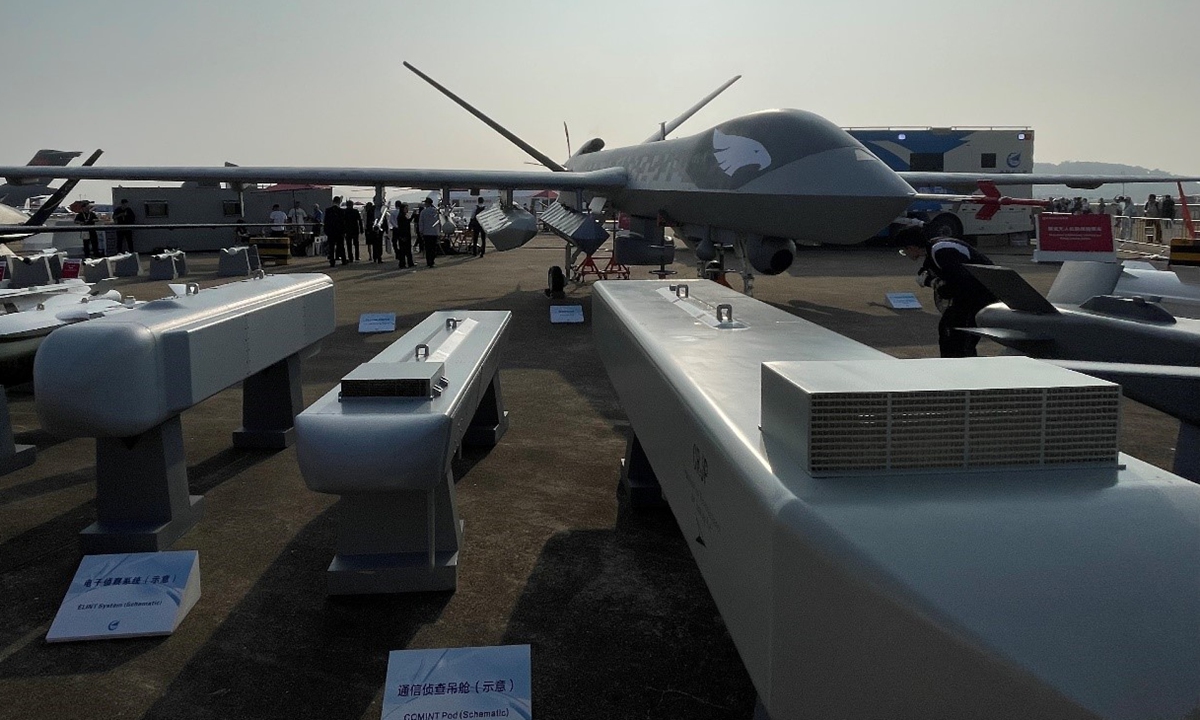 Wing Loong X no Dubai Air Show 2025. Foto: Liu Xuanzun