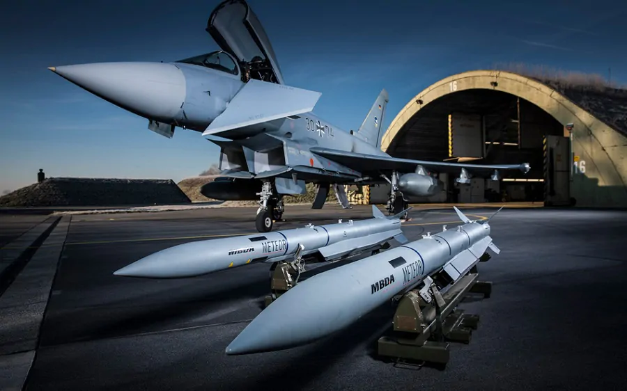 Eurofighter da Alemanha com míssil Meteor. Foto: MBDA