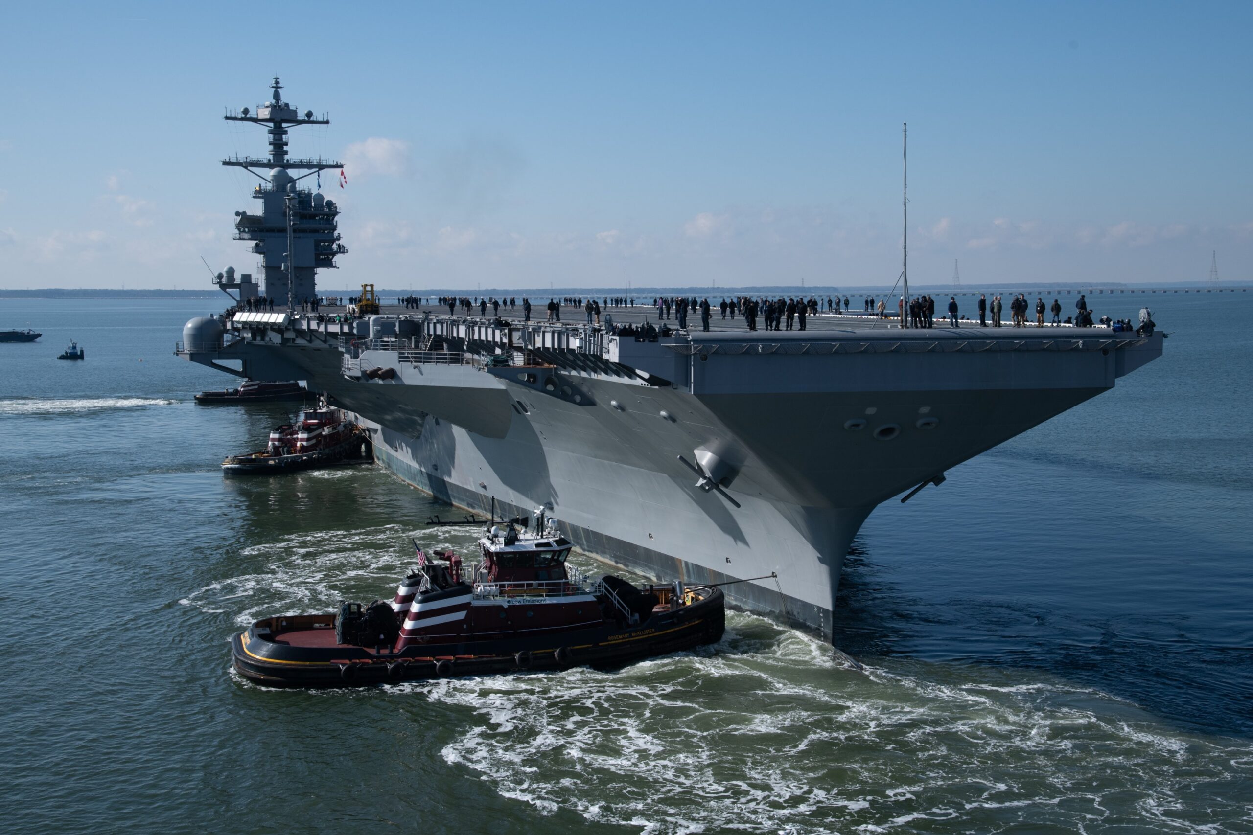 USS John F. Kennedy em testes no mar. Foto: Huntington Ingalls Industries
