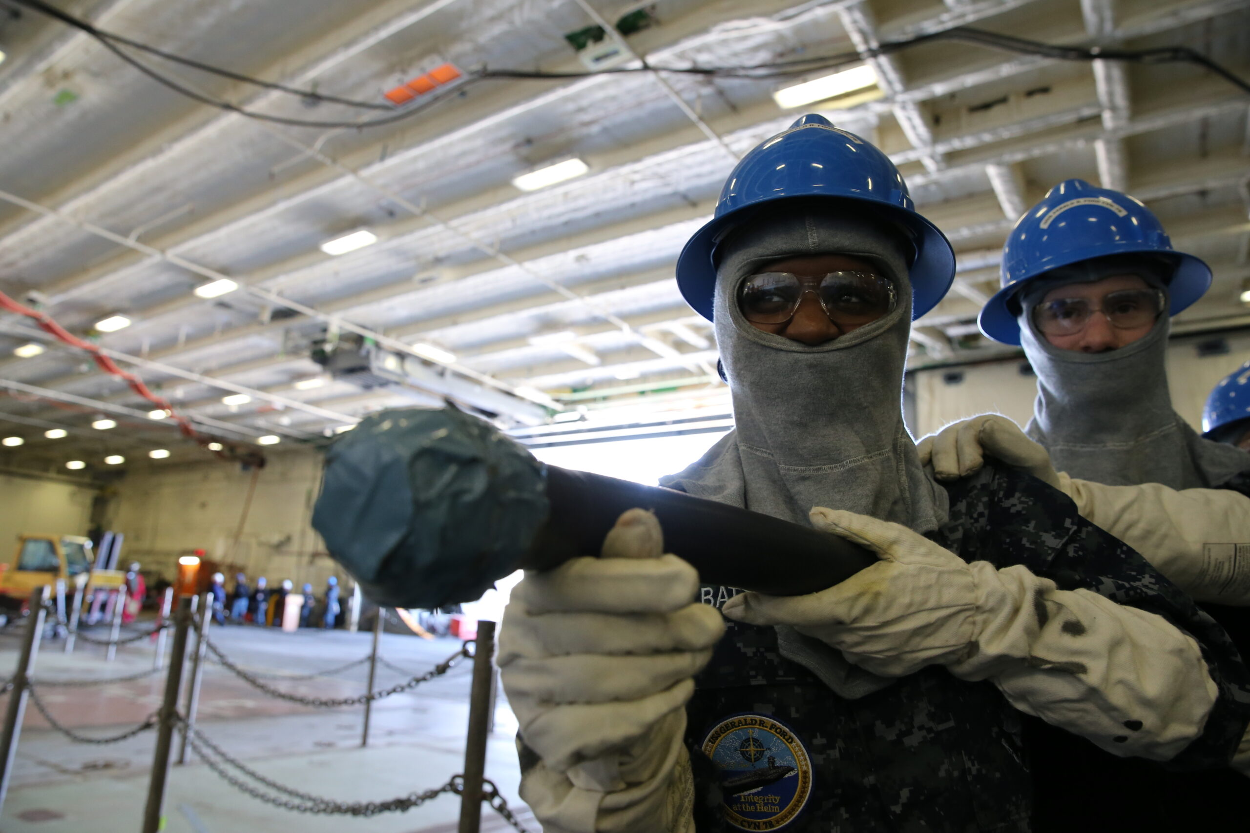 Treinamento durante a fase de testes do USS Gerard Ford. Foto: Connor Loessin