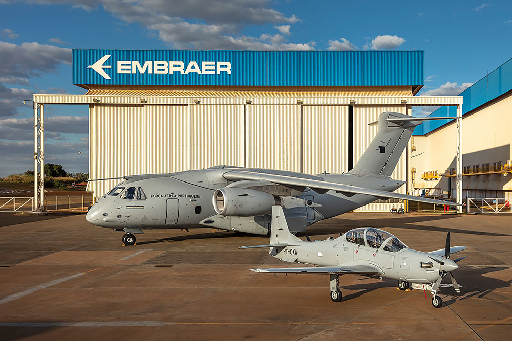 Aeronaves da Embraer fabricadas para Portugal. Foto: Embraer
