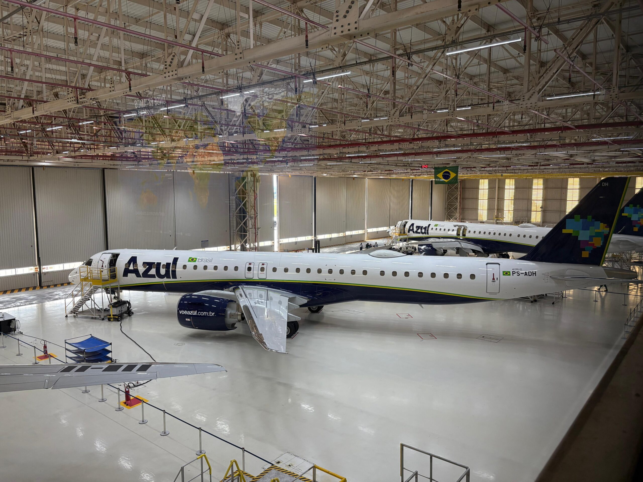 Nova aeronave Embraer E2 da Azul, batizado de “Belezas do Brasil”. Foto: Azul