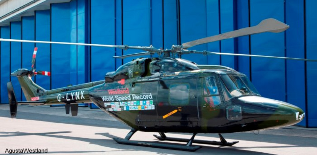 Aeronave G-LYNX, que bateu o recorde de helicóptero mais veloz do mundo. Foto: Leonardo Helicopters